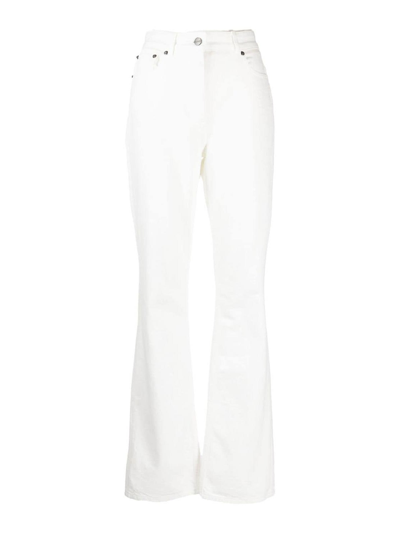Ferragamo High-waist Straight-leg Denim Trousers In Blanco