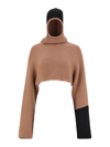 Ferragamo Colour-block Ribbed Jumper In Beis