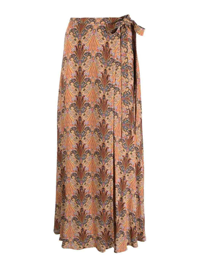 Etro Printed Skirt In Naranja