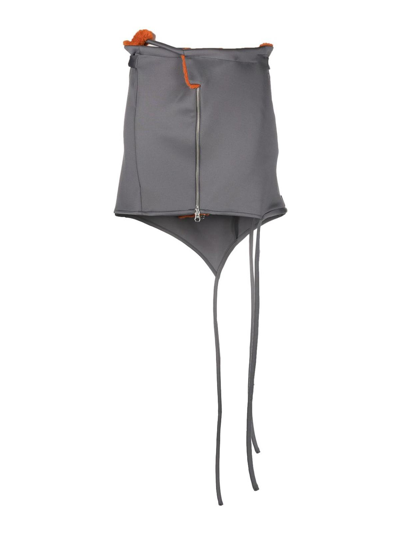 Ottolinger Zipped Mini Skirt In Grey