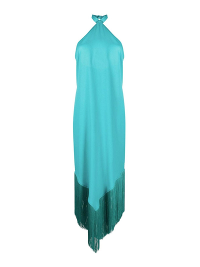 Taller Marmo Nina Fringed Detail Midi Dress In Azul
