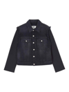 Mm6 Maison Margiela Crinkle-effect Denim Jacket In Denim