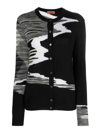 Missoni Space-dyed Intarsia Wool Cardigan In Negro