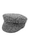 Ruslan Baginskiy Baker Boy Tweed Cap In Negro