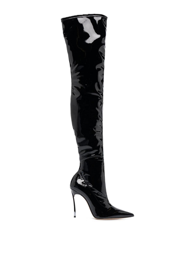 Casadei Superblade 110mm Knee-length Boots In Black