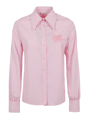 Etro Logo-embroidered Striped Cotton Shirt In Color Carne Y Neutral