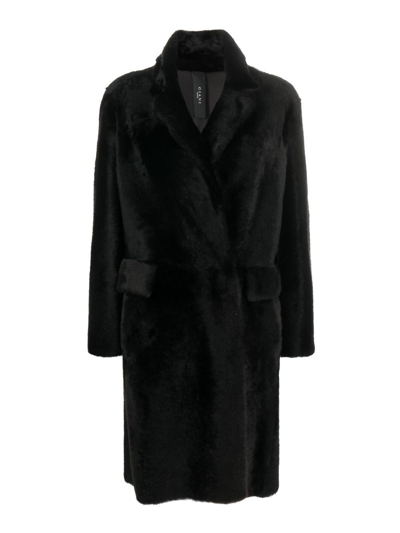 Furling By Giani Single-breasted Lambskin Coat In Dark Brown