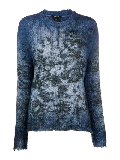 Avant Toi Faded-effect Crochet Jumper In Blue