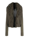 Blumarine Fringed Wool Cardigan In Verde