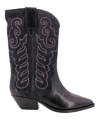 Isabel Marant 50mm Embroidered-design Leather Boots In Black