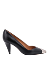 Isabel Marant Palda Black Pumps With Metallic Toe Cap In Negro