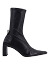 Jil Sander Block Heel Leather Ankle Boots In Black