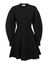 Alexander Mcqueen Paneled Wool-blend Mini Dress In Black
