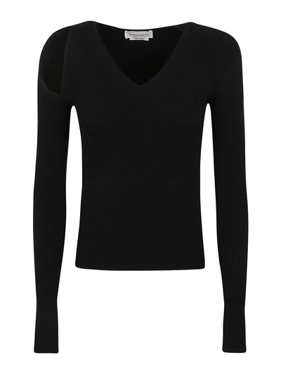 Alexander Mcqueen Slash V Nk Jumper In Negro