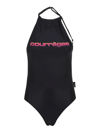 Courrèges Lingerie Tech-jersey Bodysuit In Black