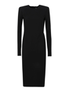 Victoria Beckham Long-sleeve Fitted T-shirt Dress In Black