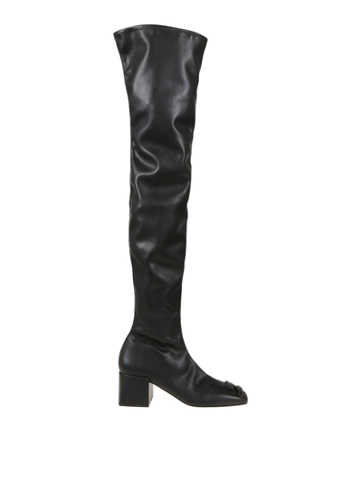 Courrèges Heritage Nappa Knee Boots In Black