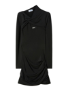 Off-white Stretch Viscose Dress In Black