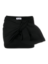 Attico Daiki Tie-knit Mini Skirt In Black