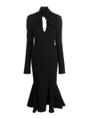 Attico Isabel Compact Techno Jersey Midi Dress In Black