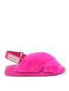 Marni Starlight Pink Logo Patch Sandals In Multicolor
