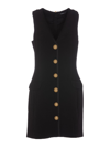 Balmain V-neck Button-front Minidress In Negro