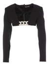 David Koma Top '3d Crystal Chain And Square Neck' In Negro