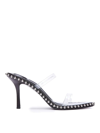 Alexander Wang Black Nova 85 Strappy Pvc Heeled Sandals In Black