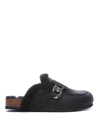Jw Anderson Shearling Mules In Black