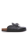 Jw Anderson Padlock Leather Mule Slides In Negro