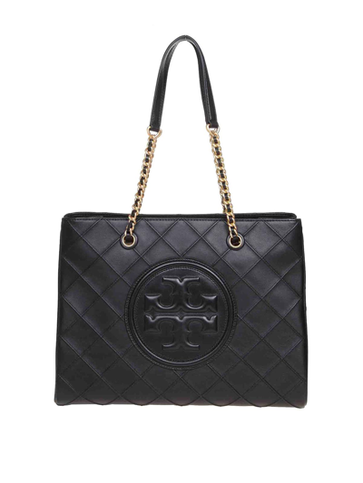 Tory Burch Shopping Fleming In Quilted Leather In Black