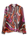 Pucci Women's Printed Silk Blouse Top | Size 42 | 3rrm313r762 Color 036 In Multicolour