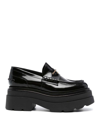 Alexander Wang Carter Patent-leather Platform Loafers In Negro
