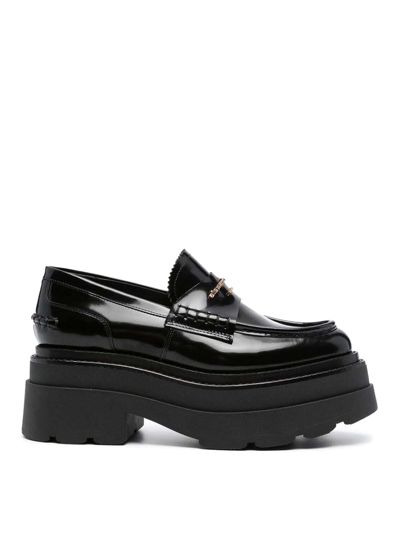 Alexander Wang Carter Patent-leather Platform Loafers In Black