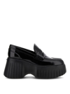 Hogan H-stripes Platform Loafers In Black