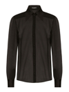 Dolce & Gabbana Satin-lapel Sheer Silk Chiffon Long Coat In Black