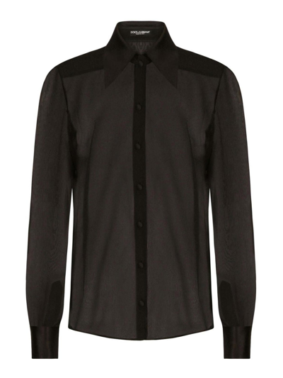 DOLCE & GABBANA SEMI-SHEER MESH SHIRT