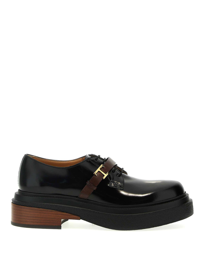 Tod's Leather Lace Up Shoes In Brown