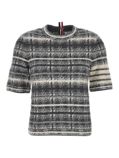 Thom Browne Tartan Jumper In Gris