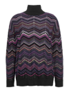Missoni Zig Zag Turtleneck Sweater In Multicolour