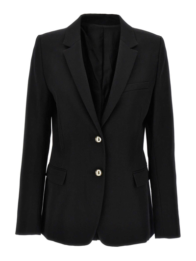 Paco Rabanne Womens Black Single-breasted Shoulder-pad Wool Blazer In Negro