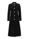 Tory Burch Single-breasted Mid-length Coat In Black