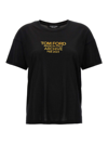 Tom Ford Printed Logo Crew Neck T-shirt In Negro