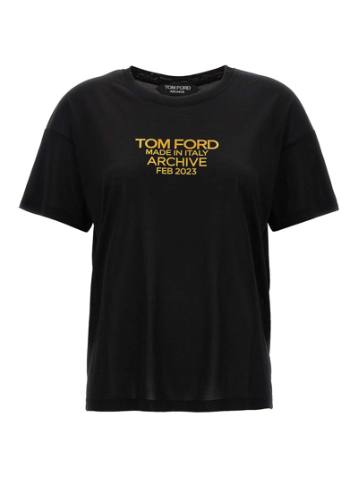 Tom Ford Logo Print T-shirt In Negro