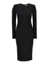 Victoria Beckham Fitted Long Sleeve T-shirt Dress In Negro