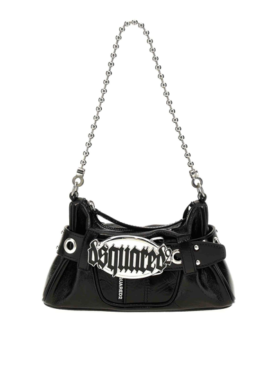 Dsquared2 Gothic  Belt Shoulder Bag In Black