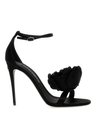 DOLCE & GABBANA KEIRA SATIN HEEL SANDALS