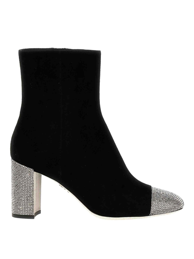 Courrèges Embellished Heel Boots In Black