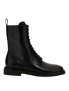 Tory Burch Double T Combat Boots In Black