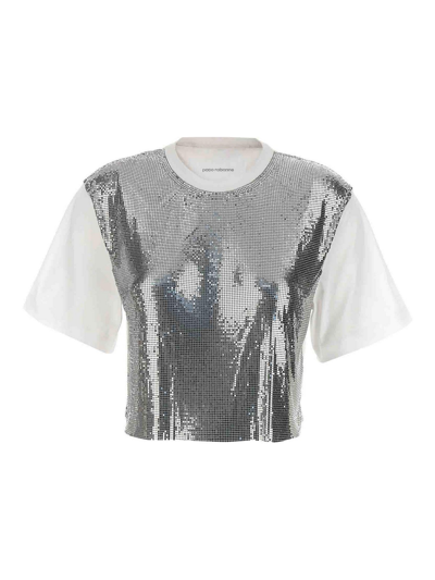 Paco Rabanne Metal Mesh T-shirt In Silver